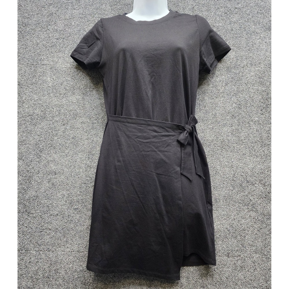 Threads 4 Thought Women Modal Cotton Faux Wrap T-Shirt Mini Dress Black XS